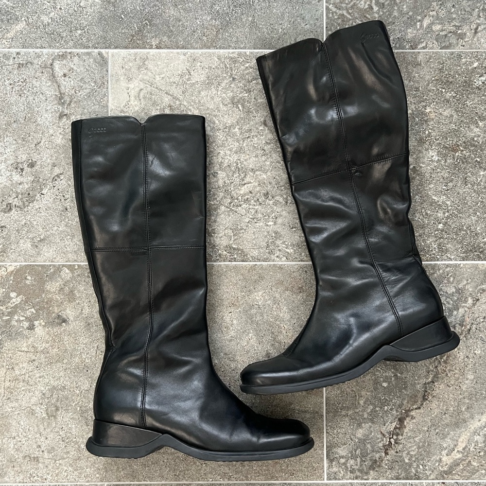 Ecco Black Knee High Leather Boots size 11, EU 42